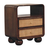 California Walnut Rattan Bedside