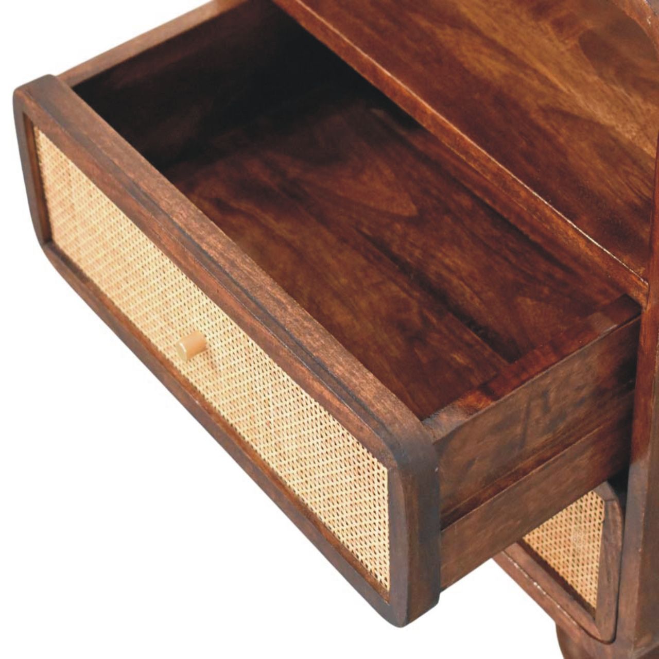 California Walnut Rattan Bedside