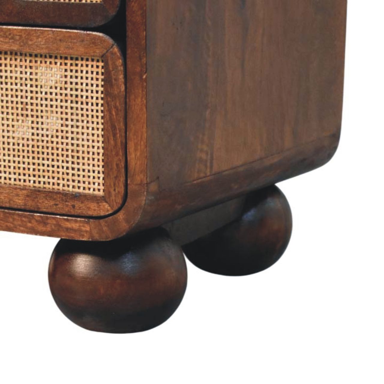 California Walnut Rattan Bedside