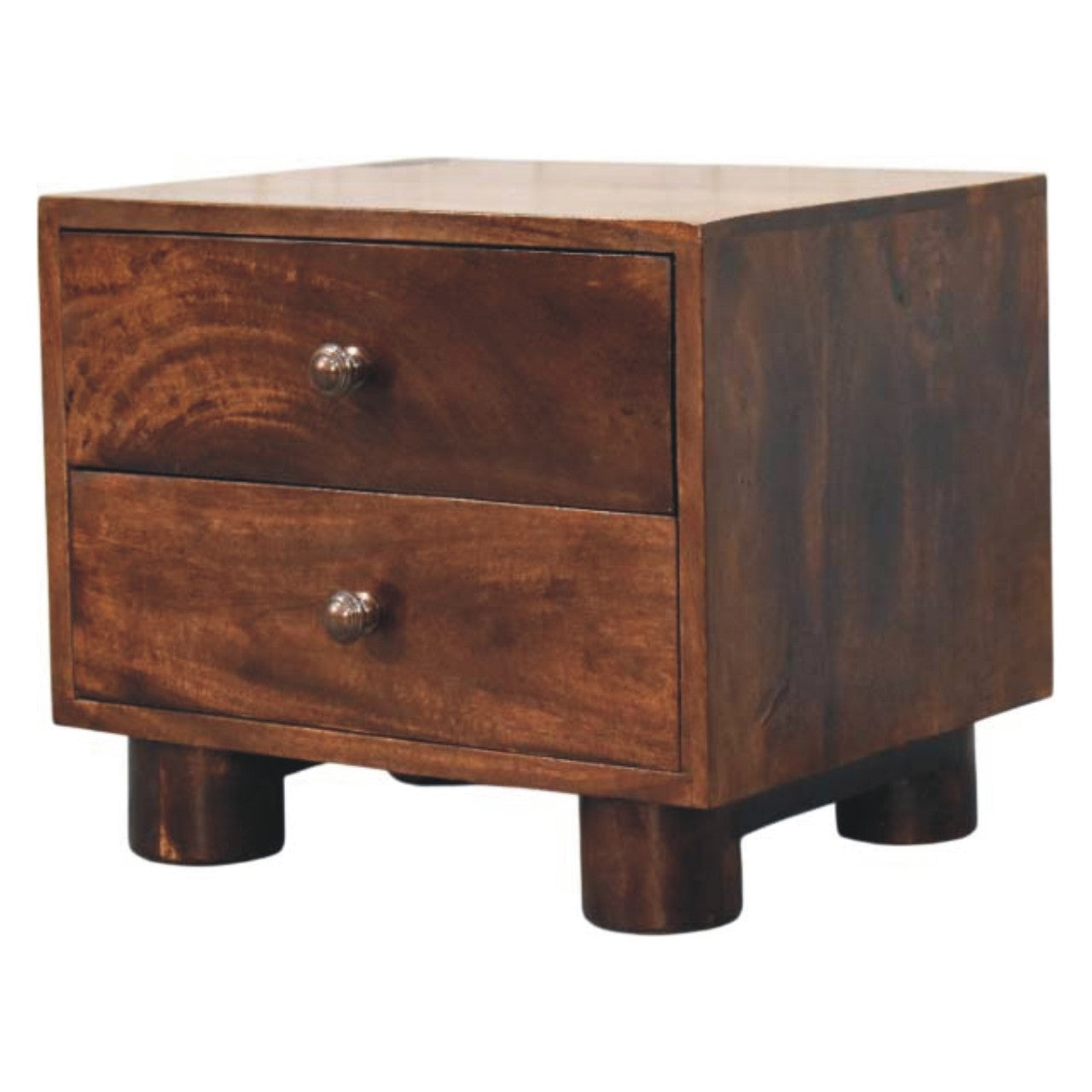California Walnut Two Drawer Bedside