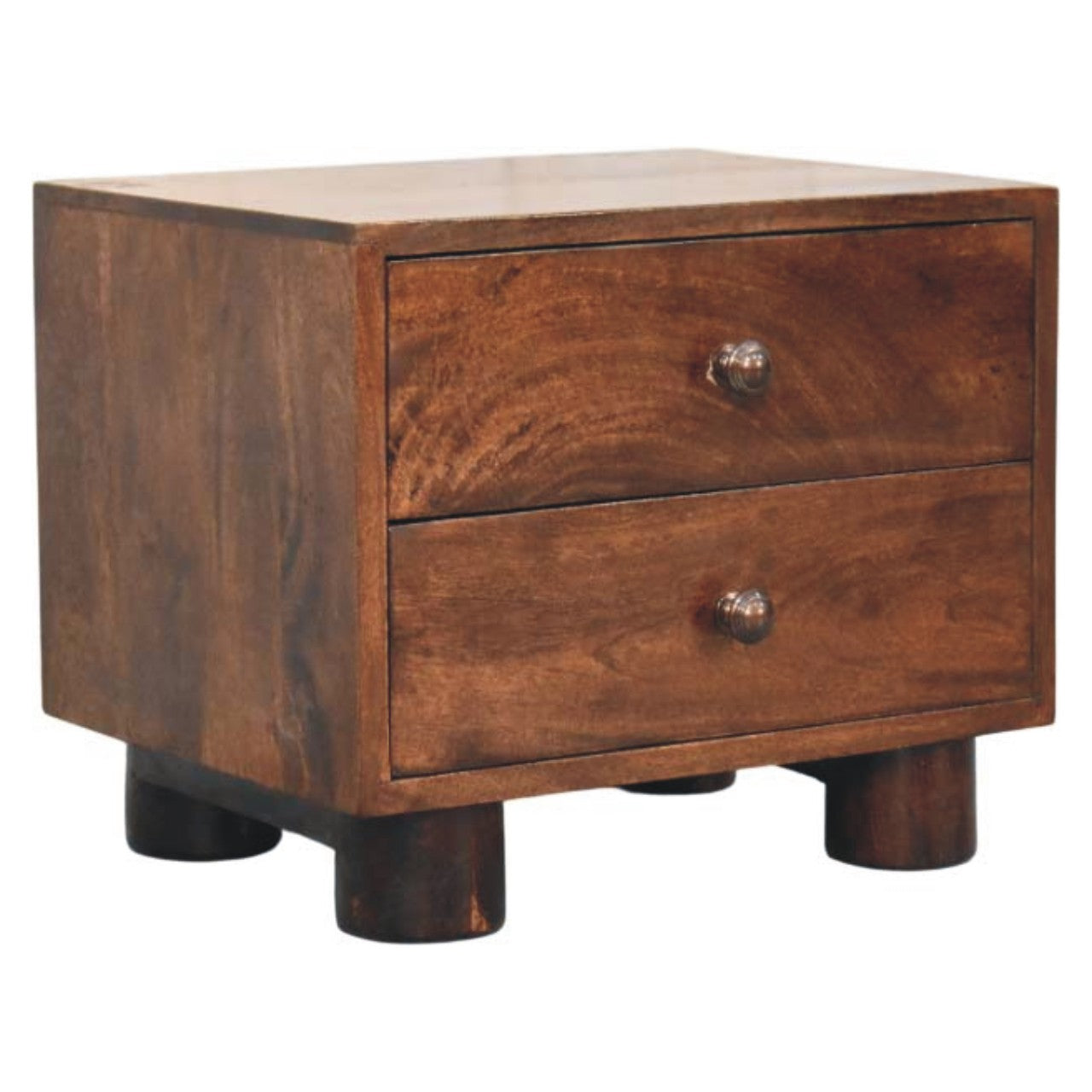 California Walnut Two Drawer Bedside