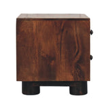 California Walnut Two Drawer Bedside