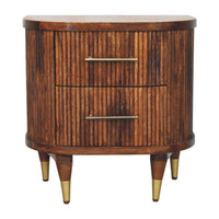 Ribbed Bedside with Brass Handles