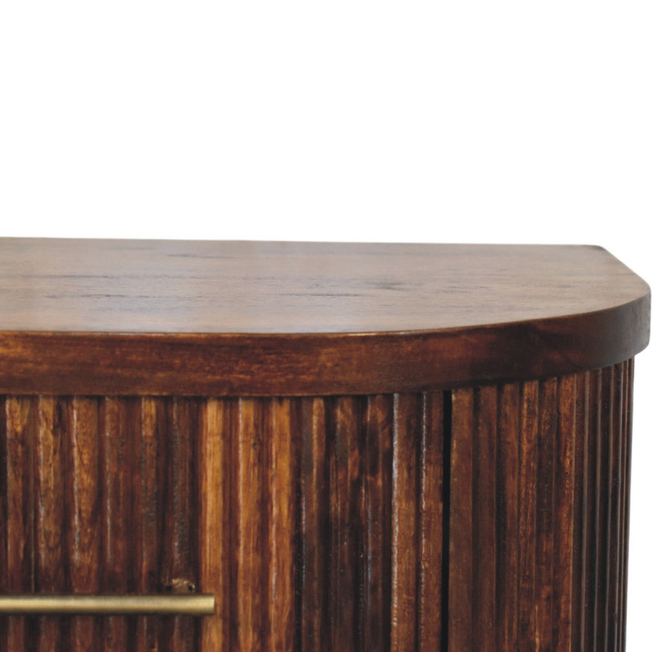 Ribbed Bedside with Brass Handles