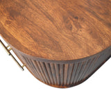Ribbed Bedside with Brass Handles