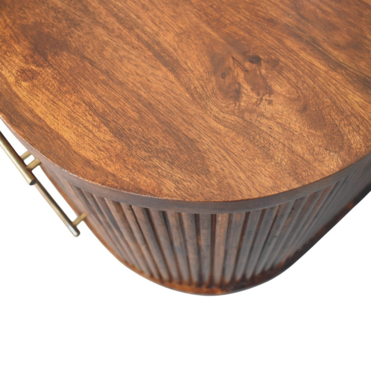 Ribbed Bedside with Brass Handles
