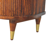 Ribbed Bedside with Brass Handles