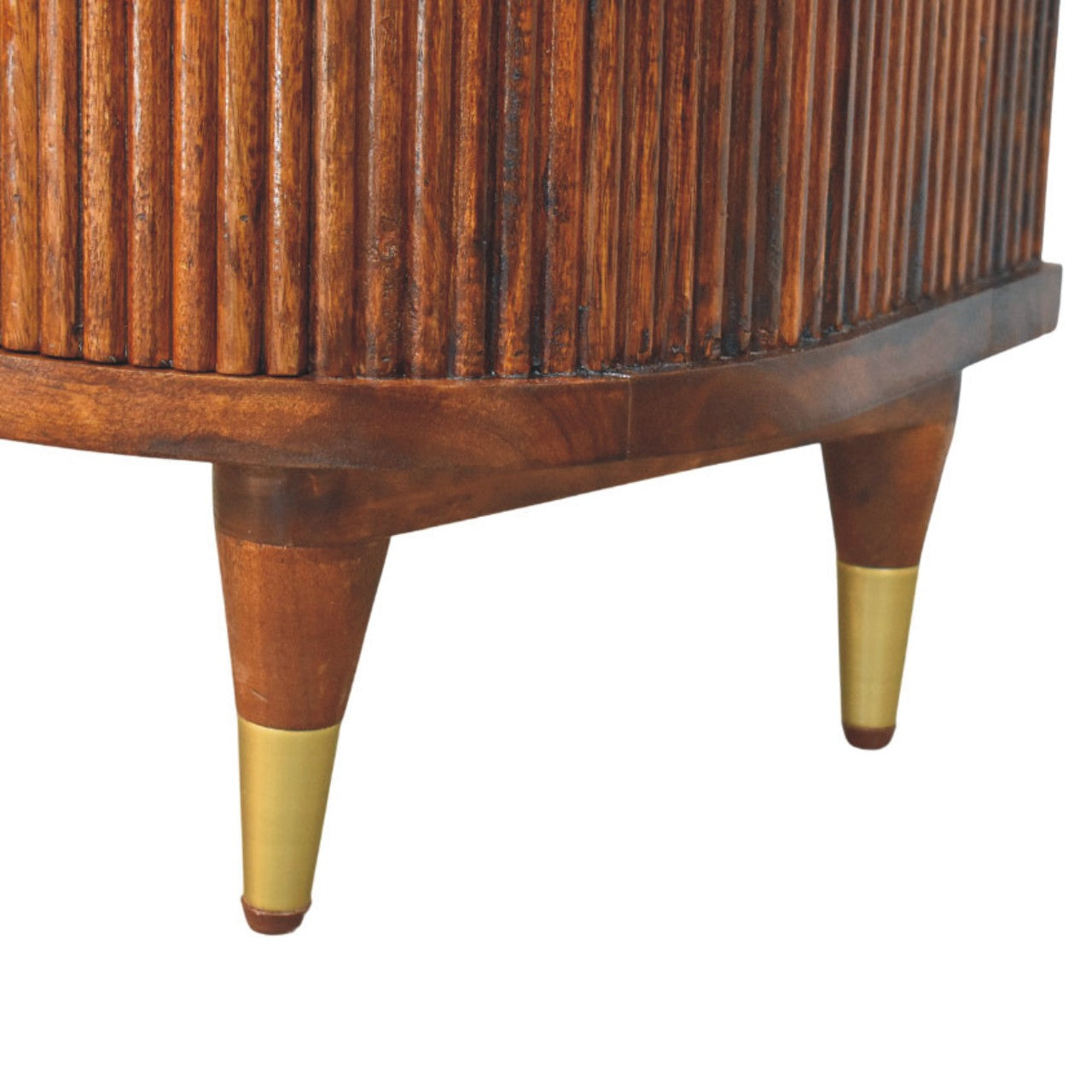 Ribbed Bedside with Brass Handles