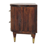 Ribbed Bedside with Brass Handles