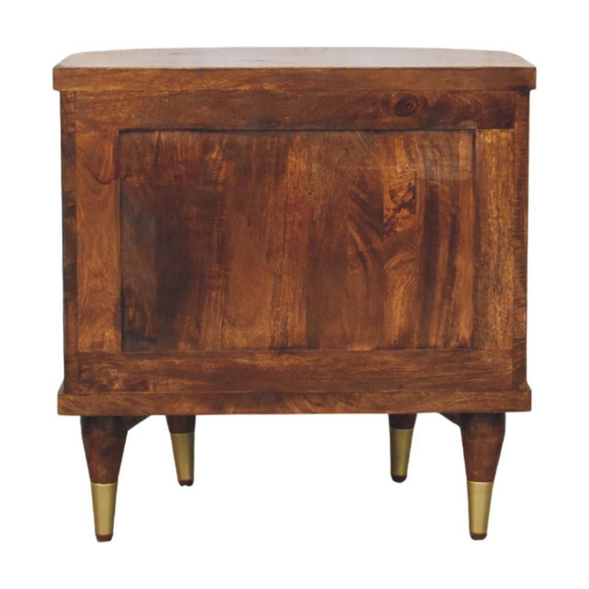 Ribbed Bedside with Brass Handles