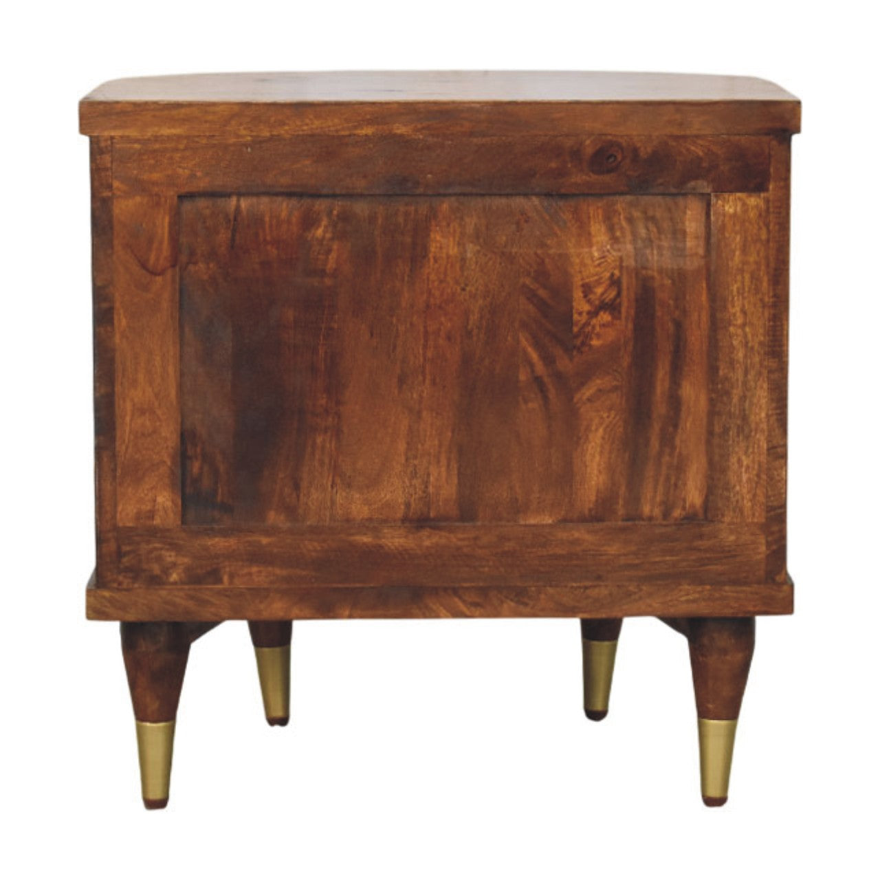 Ribbed Bedside with Brass Handles