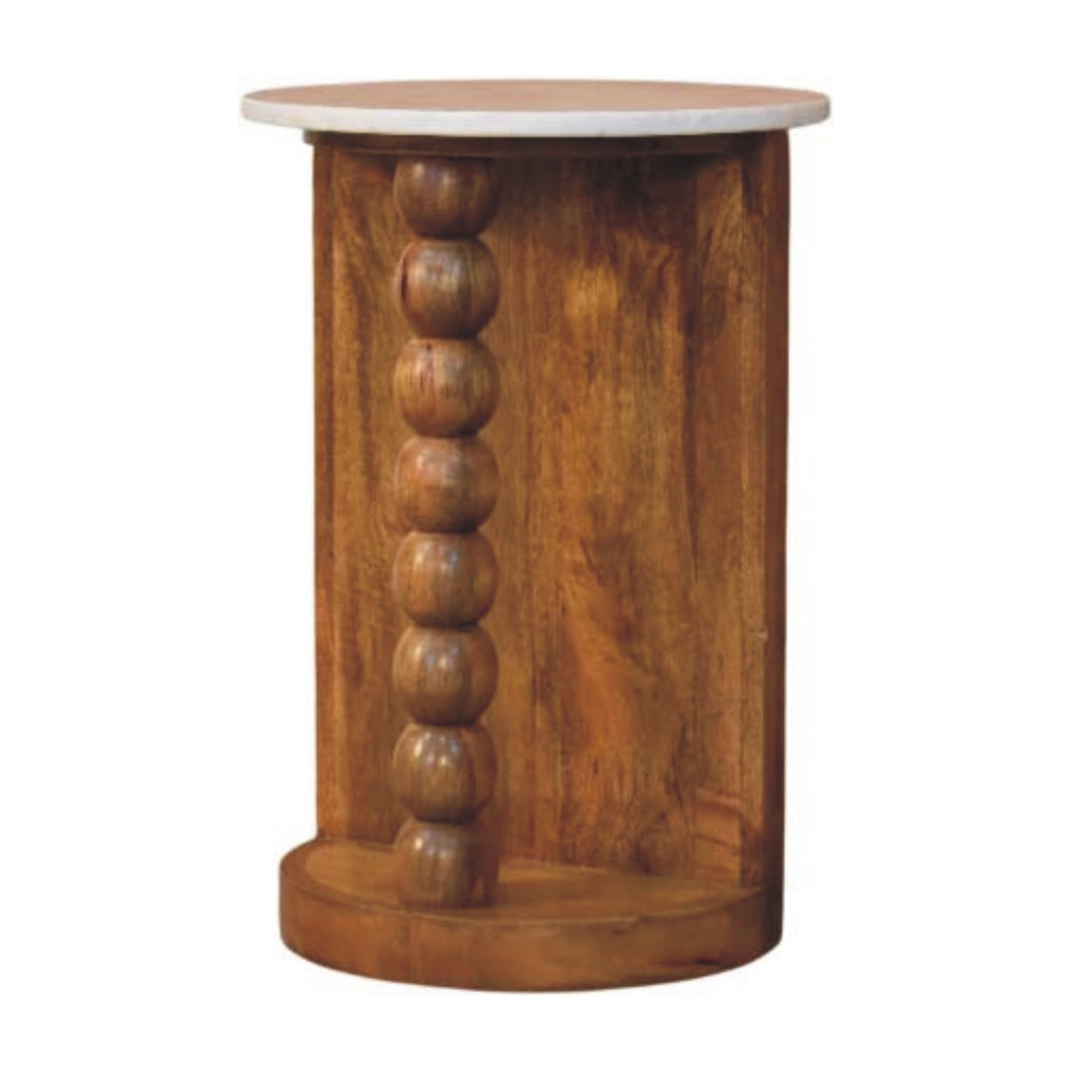 Marble-Top Spindle Side Table