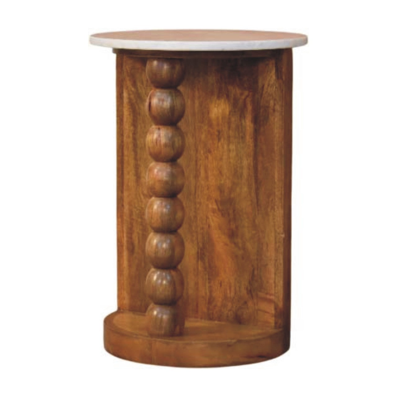 Marble-Top Spindle Side Table