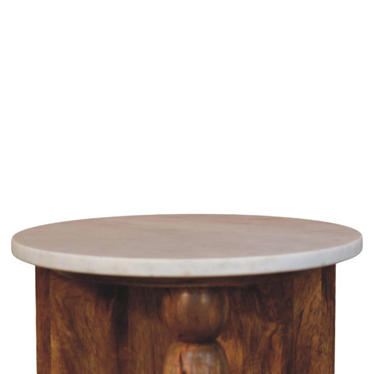 Marble-Top Spindle Side Table