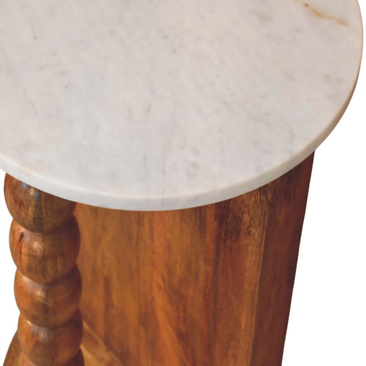 Marble-Top Spindle Side Table