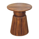 Amber Oak Round Side Table