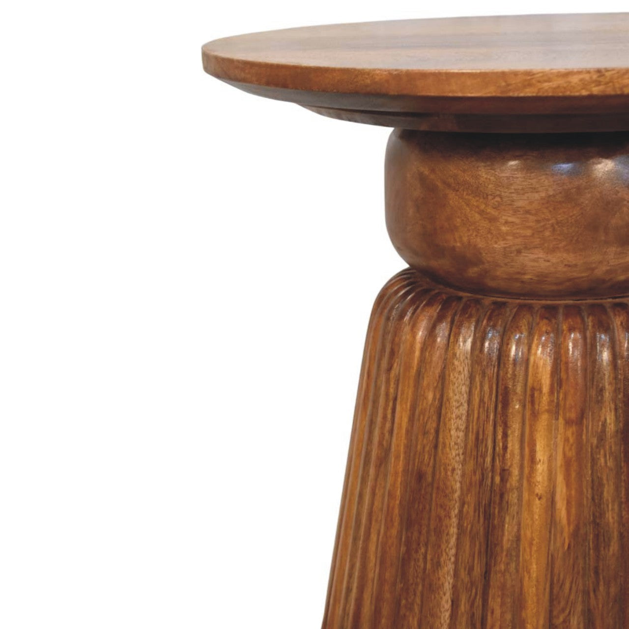 Amber Oak Round Side Table