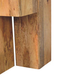 Travertine Top Block Side Table