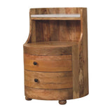 Curved Bedside with Marble Top