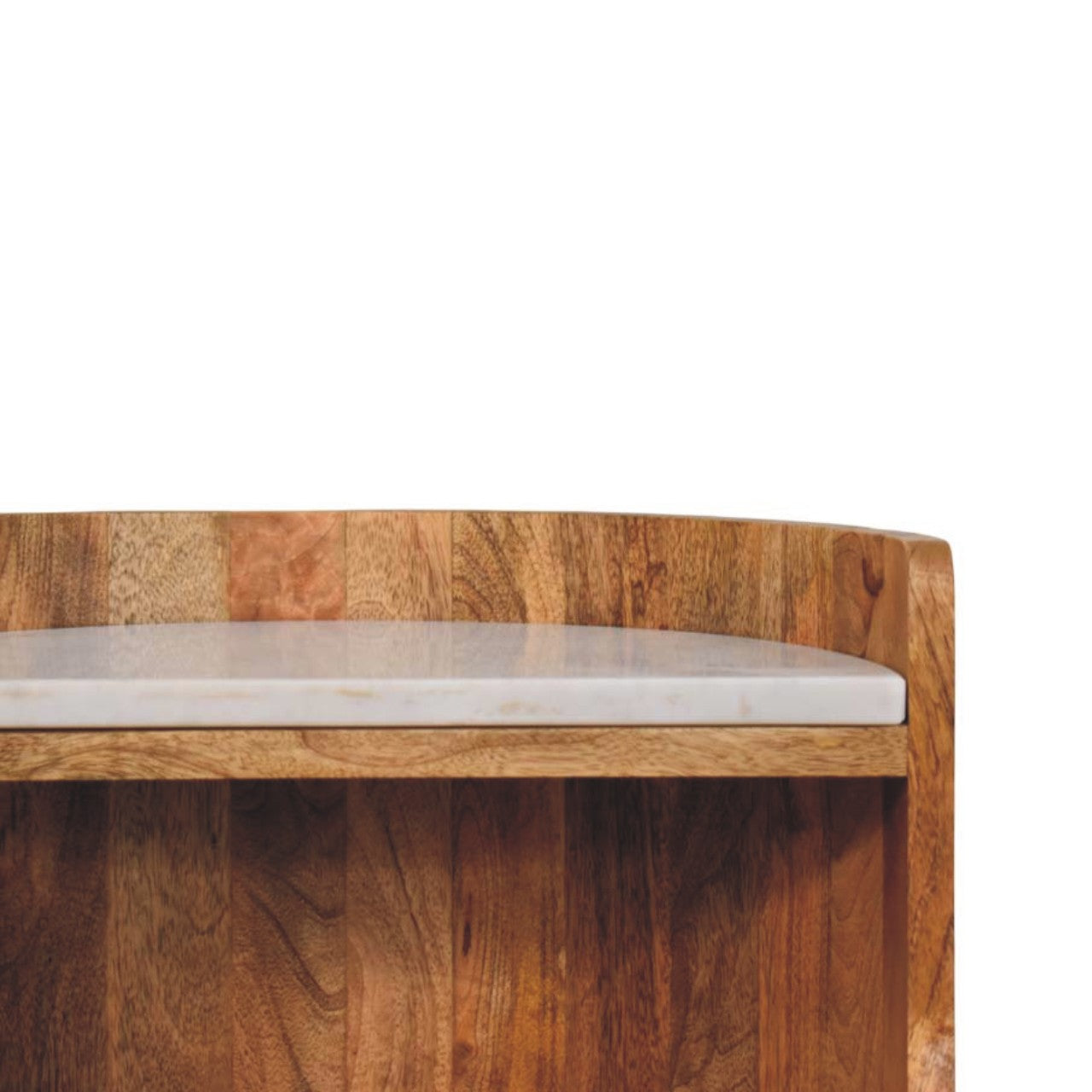 Curved Bedside with Marble Top
