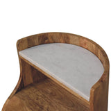 Curved Bedside with Marble Top