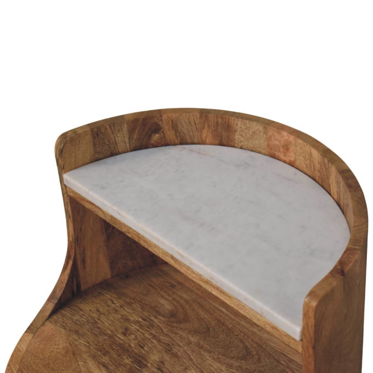 Curved Bedside with Marble Top