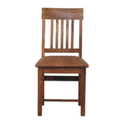 Leather Slatted Dining Chair