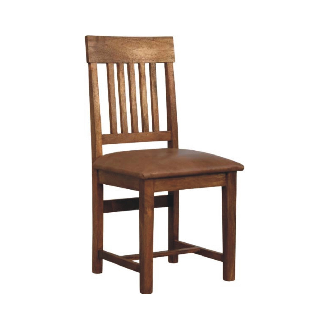 Leather Slatted Dining Chair
