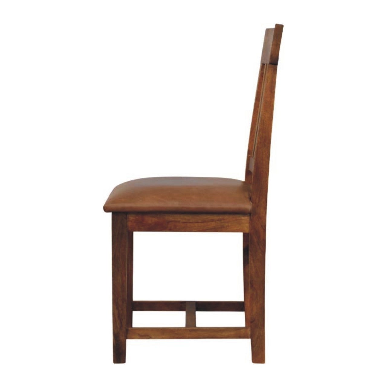 Leather Slatted Dining Chair