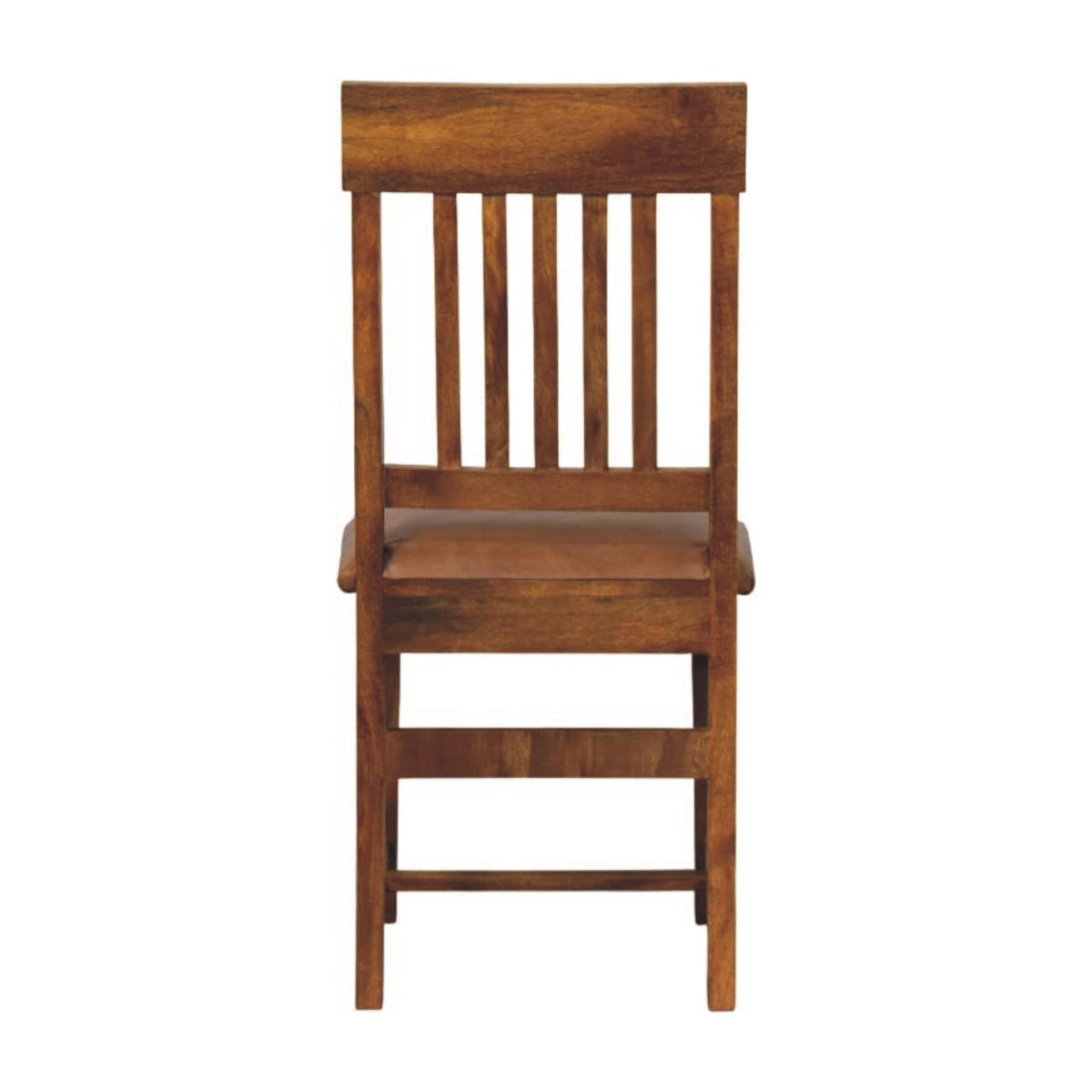 Leather Slatted Dining Chair
