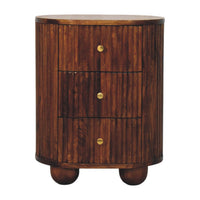 Curved Fluted Bedside Chest
