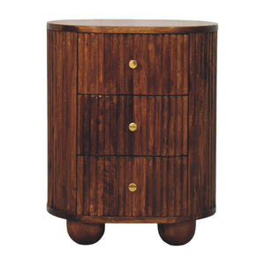 Curved Fluted Bedside Chest