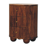 Curved Fluted Bedside Chest