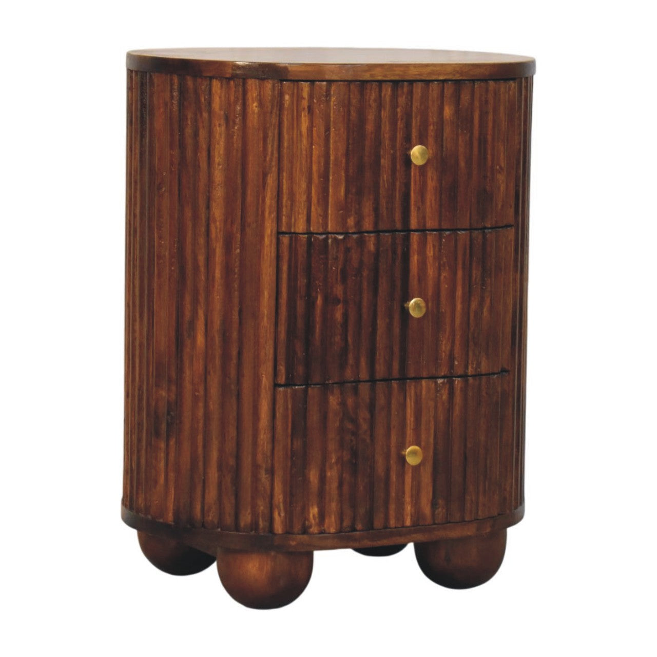 Curved Fluted Bedside Chest