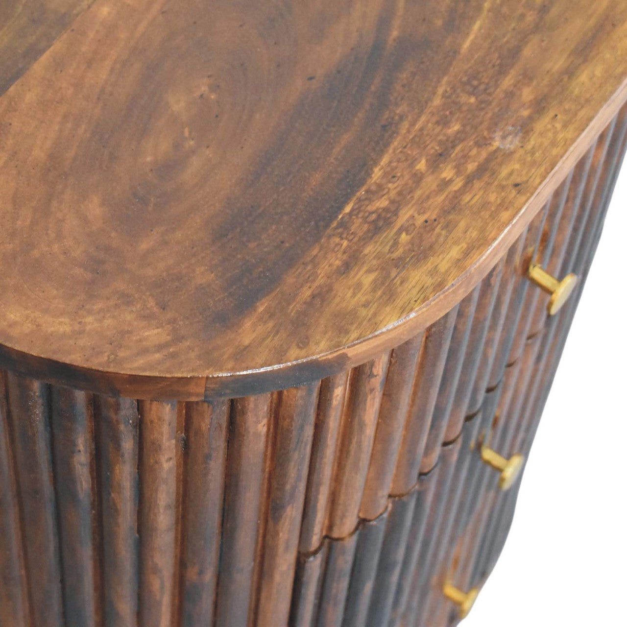 Curved Fluted Bedside Chest