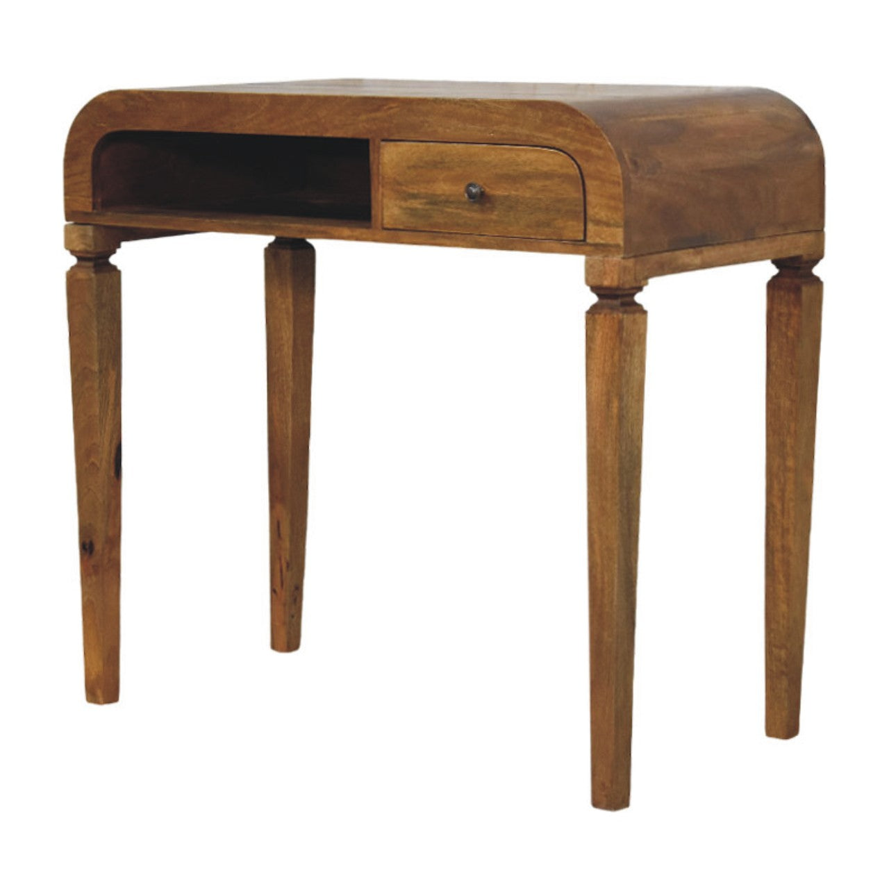 Curved Open Shelf Writing Desk