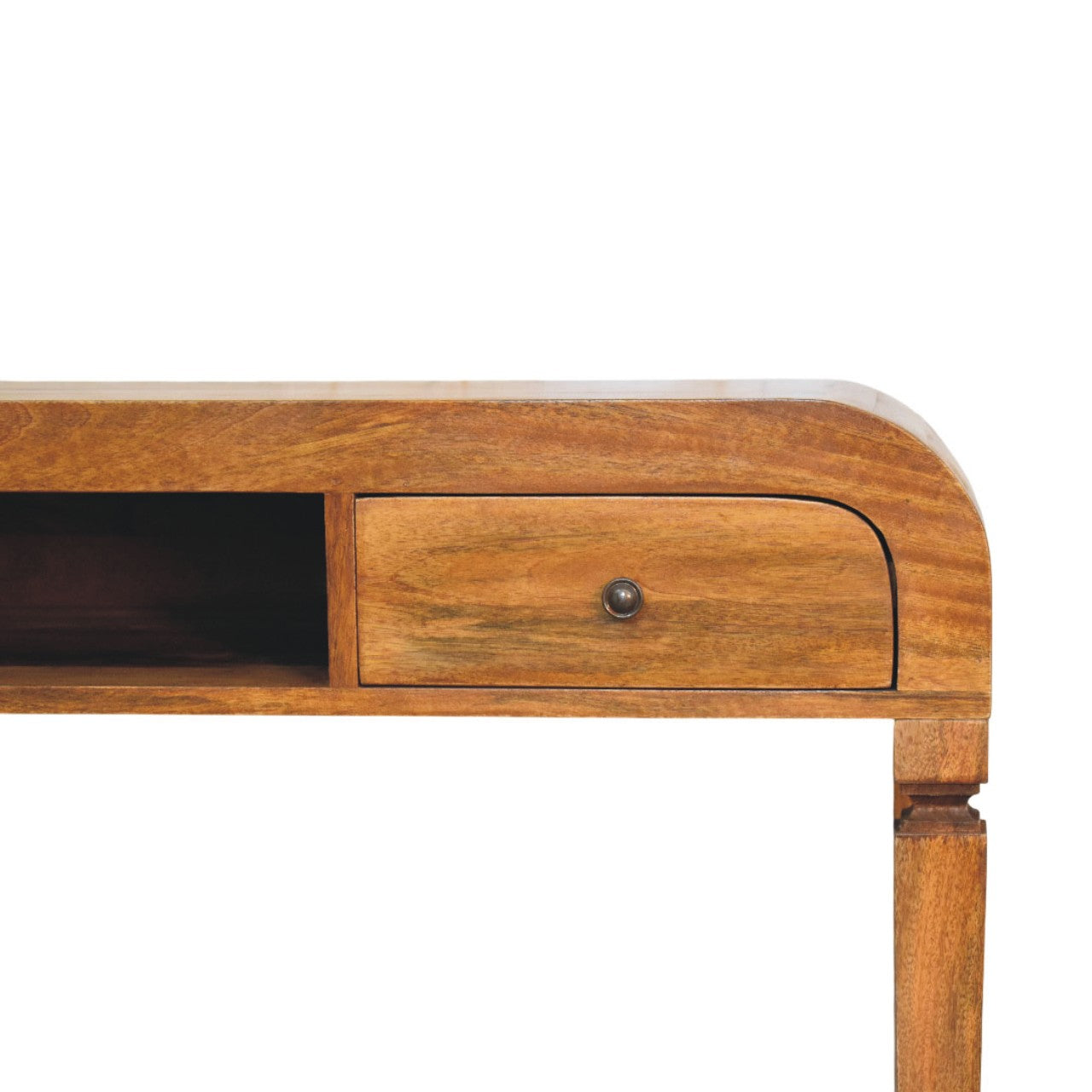 Curved Open Shelf Writing Desk
