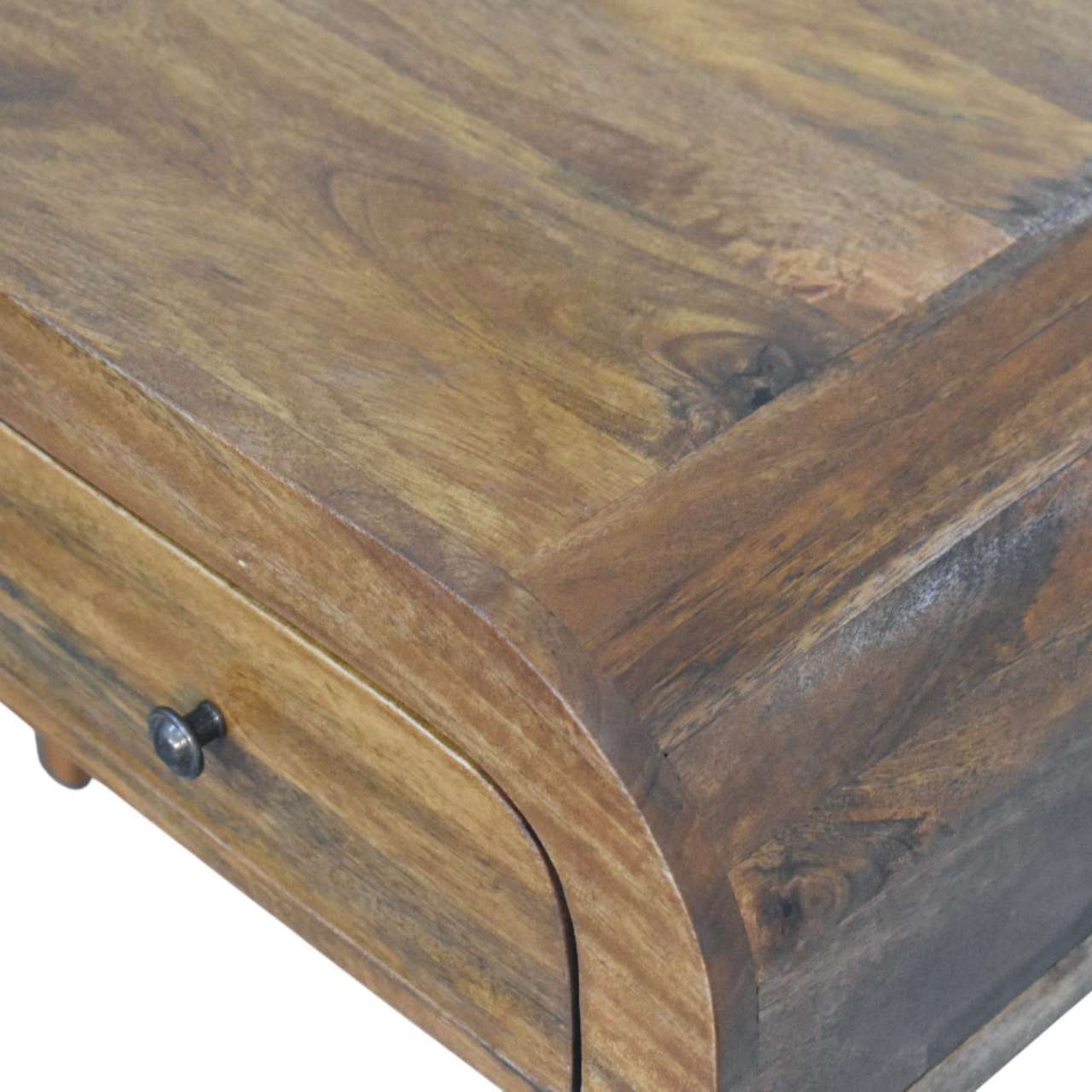 Curved Open Shelf Writing Desk