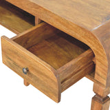 Curved Open Shelf Writing Desk