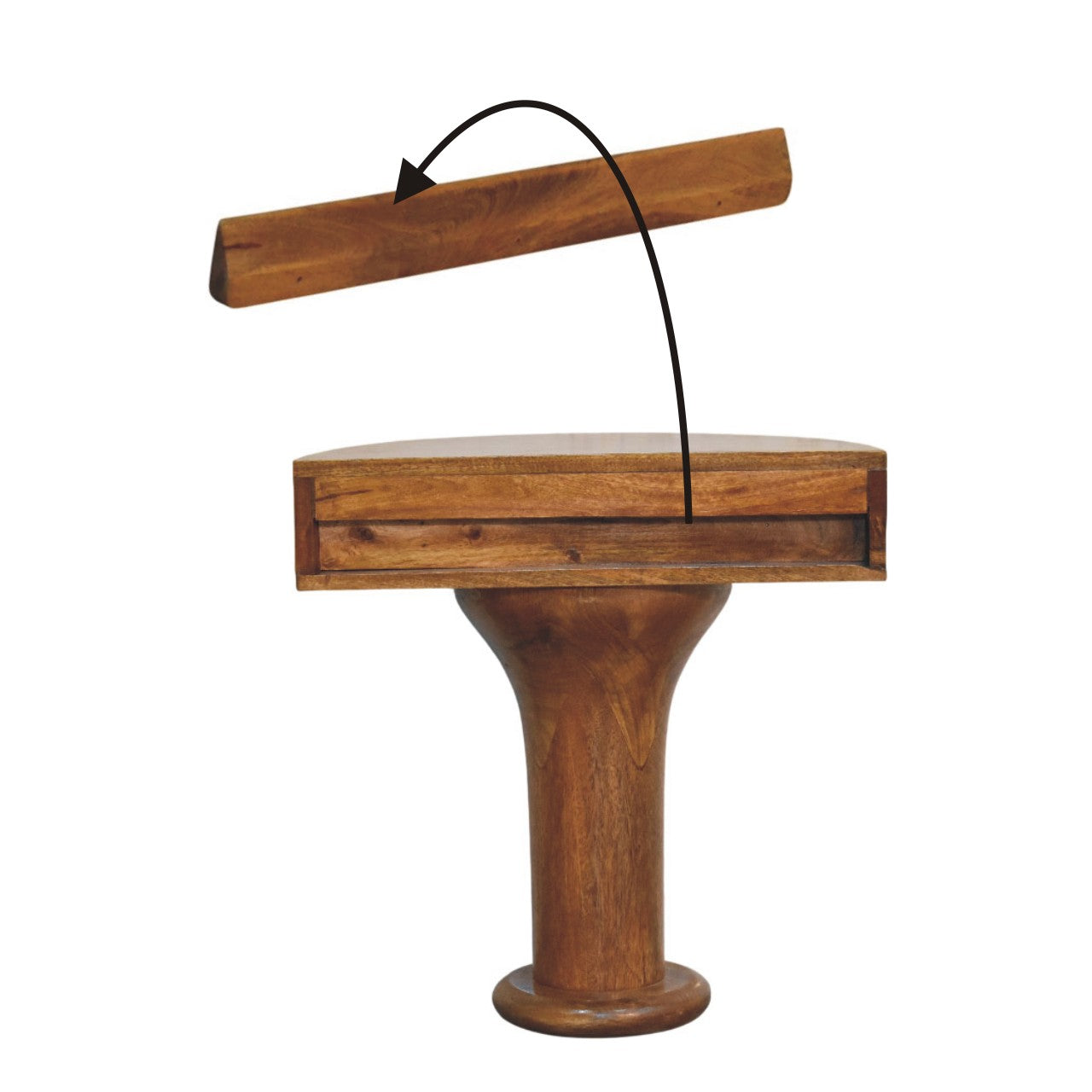 Pedestal Curved Bedside
