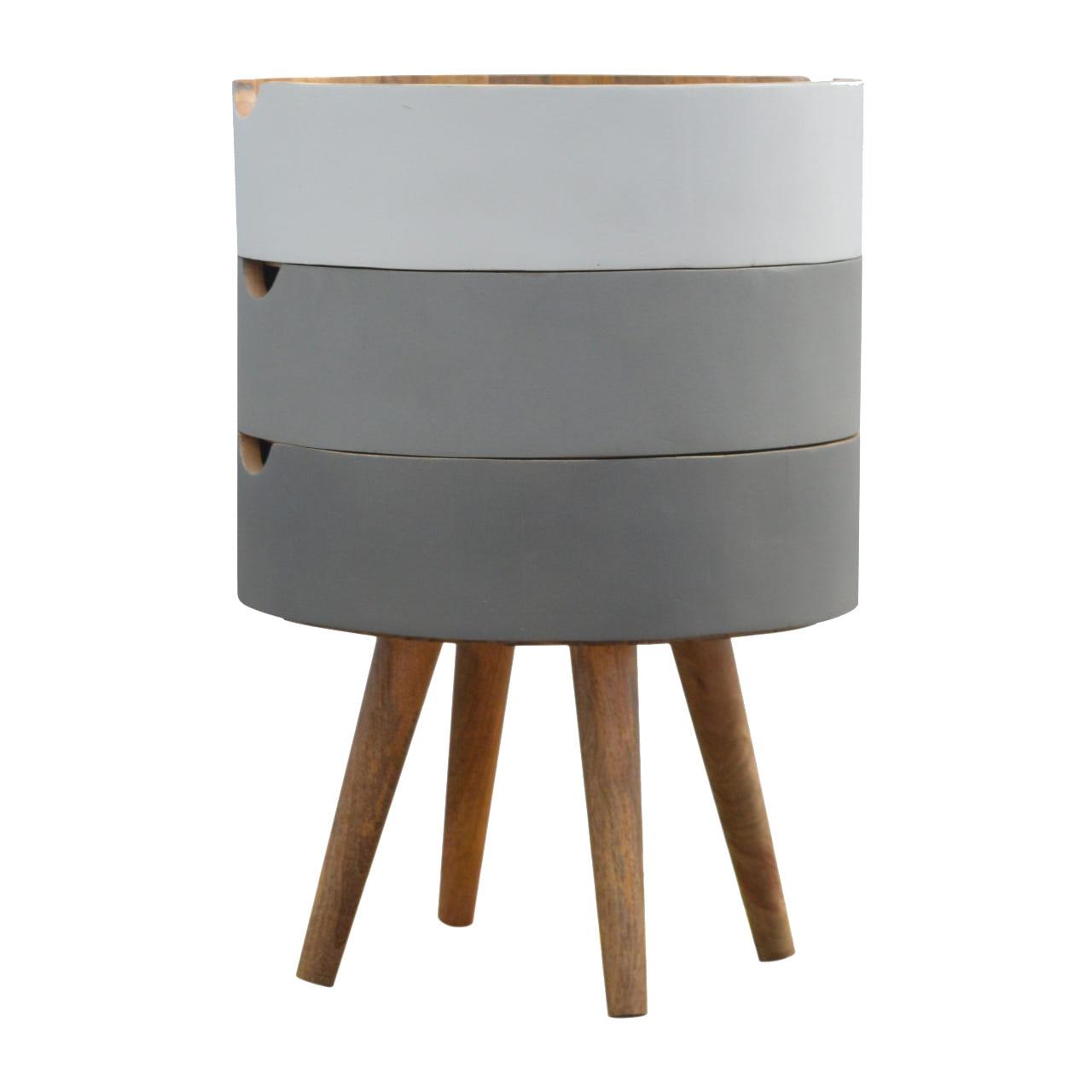 3-Drawer Grey Paint Bedside Table