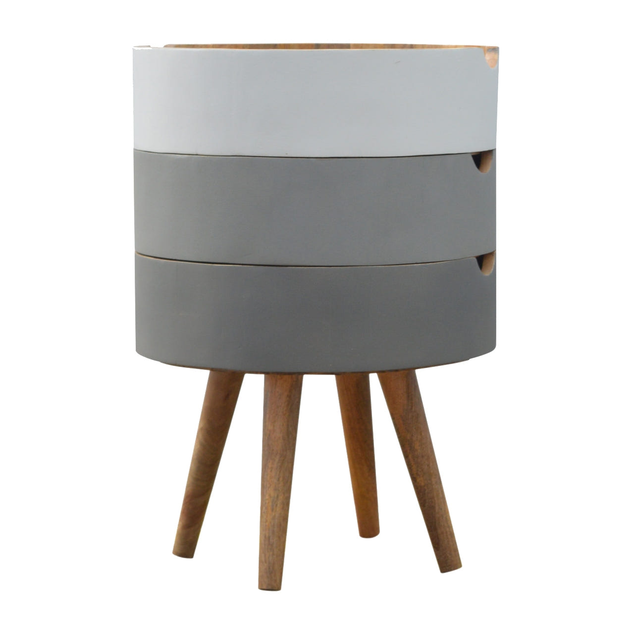 3-Drawer Grey Paint Bedside Table