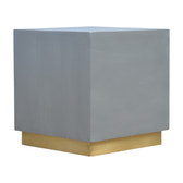 Cement Footstool with Gold Base