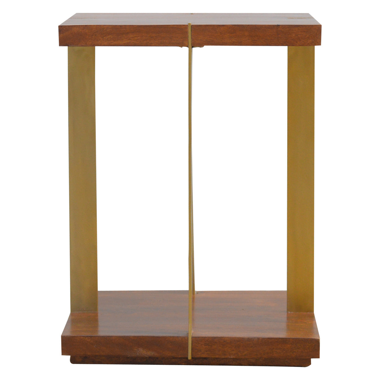 Open Panel Chestnut End Table Chest of Drawers