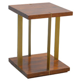 Open Panel Chestnut End Table Chest of Drawers