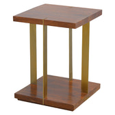 Open Panel Chestnut End Table Chest of Drawers