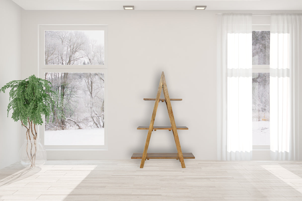 Ladder Style Open Display Unit Chest of Drawers | Oak Mango Wood