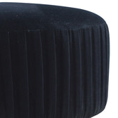 Black Velvet Pleated Footstool | Cotton Velvet