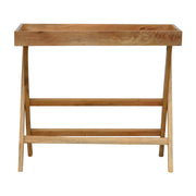 Foldable Butler Tray Accent Piece | Oak Mango Wood