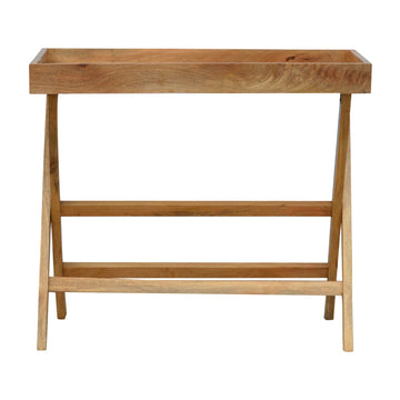 Foldable Butler Tray Accent Piece | Oak Mango Wood